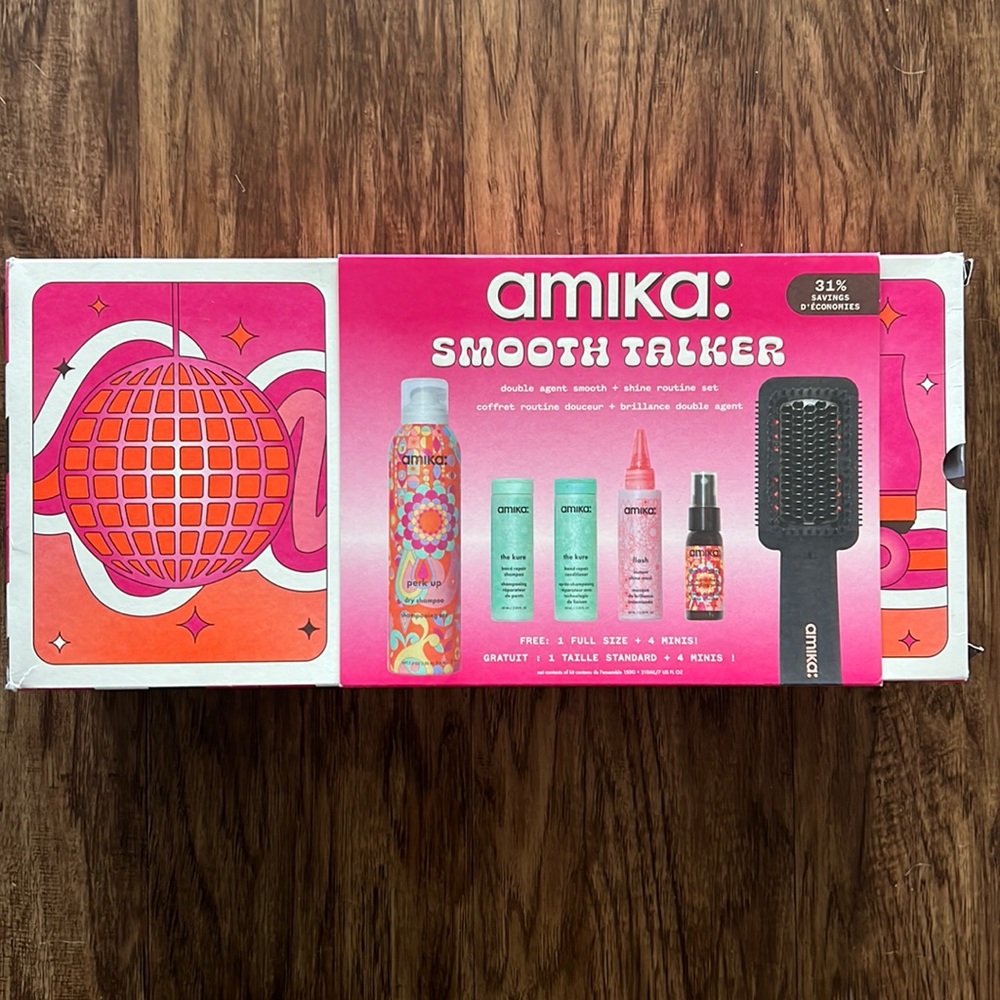 Amika Double Agent Straightening Blow Dry Brush Set